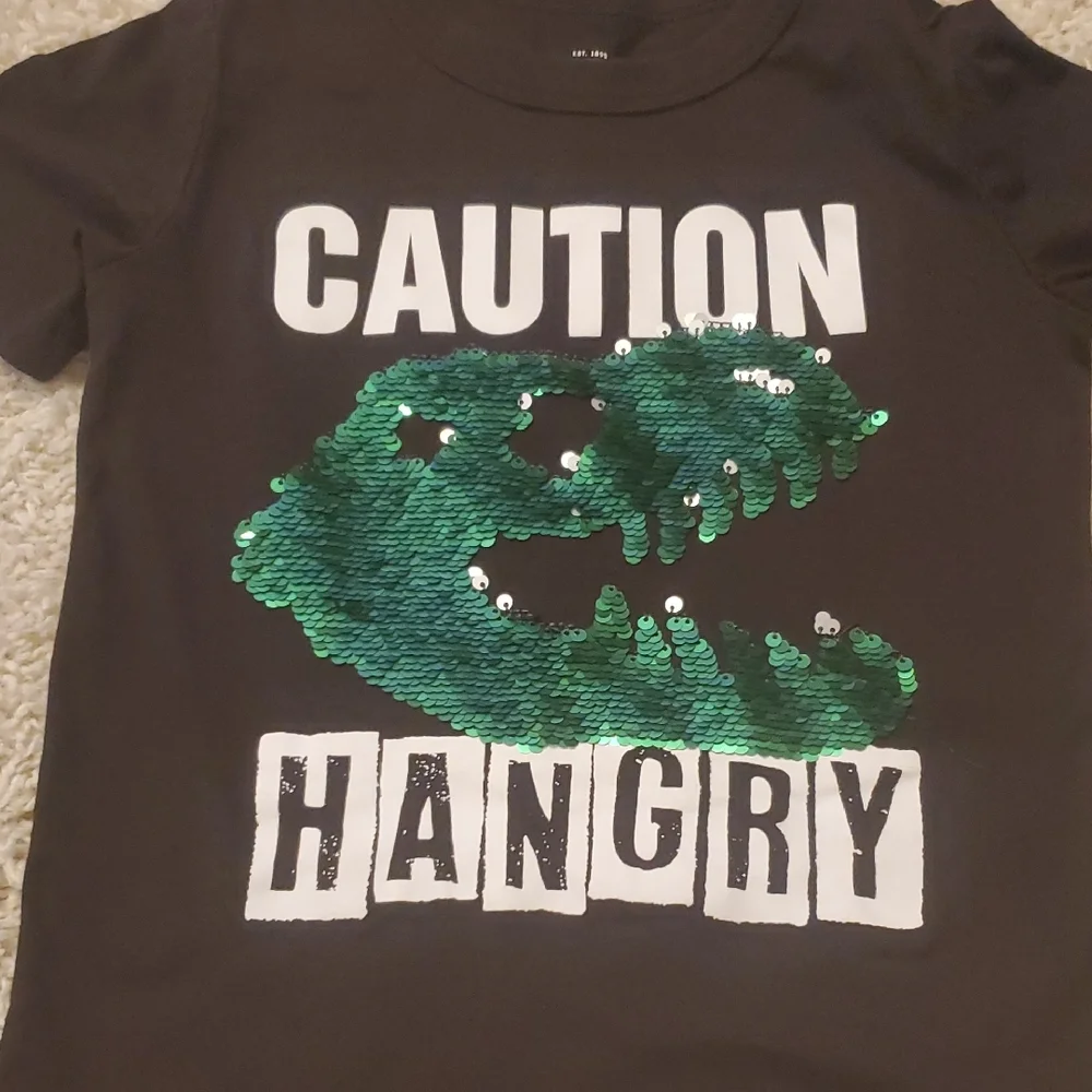 5 For $25 OshKosh B'gosh‎ Caution Hangry Kids T-Shirt Black Size 4/5